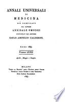 Annali di medicina straniera, compilati da A(nnibale) Omodei