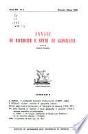 Annali di ricerche e studi di geografia