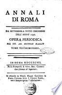 Annali di Roma opera periodica del sig. ab. Michele Mallio