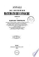 Annali di scienze matematiche e fisiche compilati da Barnaba Tortolini