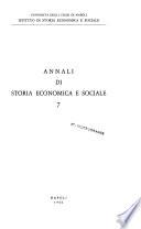 Annali di storia economica e sociale