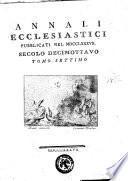 Annali ecclesiastici secolo decimottavo