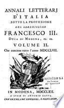 Annali letterari d'Italia... Volume I. [ - Volume III.]
