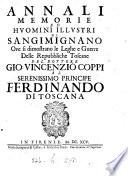 Annali, memorie, et huomini illustri di Sangimignano