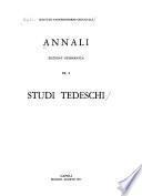 Annali. Sezione germanica
