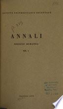 Annali - Sezione romanza