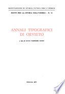 Annali tipografici di Orvieto