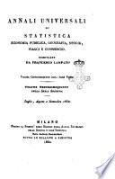 Annali universali di statistica, economia pubblica, geografia, storia, viaggi e commercio