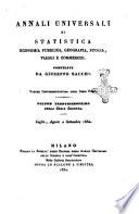 Annali universali di statistica, economia pubblica, geografia, storia, viaggi e commercio