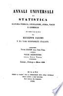 Annali universali di statistica, economia pubblica, legislazione, storia, viaggi e commercio
