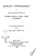 Annali universali di statistica, economia pubblica, storia, viaggi e commercio