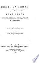 Annali universali di statistica, economia pubblica, storia, viaggi e commercio