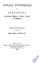 Annali universali di statistica, economia pubblica, storia, viaggi e commercio