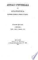 Annali universali di statistica, economia pubblica, storia, viaggi e commercio