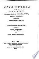 Annali universali di statistica, economia pubblica, storia, viaggi e commercio