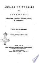 Annali universali di statistica, economia pubblica, storia, viaggi e commercio