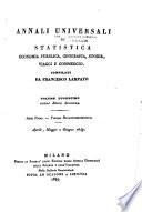 Annali universali di statistica, economia pubblica, storia, viaggi e commercio