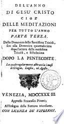 Anno Di Gesu Cristo Cioe Meditazioni Per Tutto L'Anno