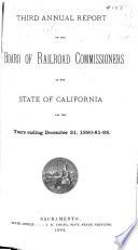 Annual Report of the Board of Railroad Commission of the State of California