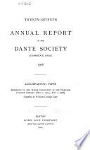 Annual Report of the Dante Society