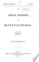 Annual Report on the Statistics of Manufactures ...