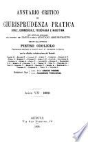 Annuario critico di giurisprudenza pratica, civile, ferroviaria, penale