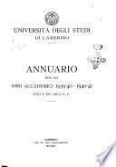 Annuario degli anni accademici ...