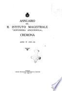 Annuario del R. Istituto magistrale Sofonisba Anguissola Cremona