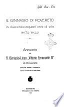 Annuario del R. Liceo-Ginnasio Vittorio Emanuele 3. di Rovereto