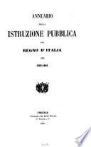 Annuario della istruzione pubblica del Regno d'Italia