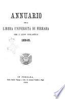 Annuario della Libera Universita di Ferrara anno scolastico..