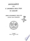 Annuario della R. Universita degli studi di Cagliari per l'anno scolastico..