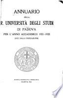 Annuario della R. Università degli studi di Padova