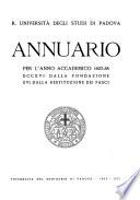 Annuario della R. Università degli studi di Padova