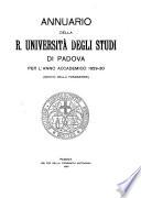 Annuario della R. Università degli studi di Padova