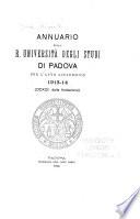 Annuario della R. Università degli studi di Padova