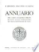 Annuario della R. Università degli studi di Padova