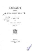 Annuario della R. Università degli studi di Padova per l'anno accademico ...