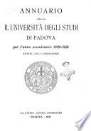 Annuario della R. Università degli studi di Padova per l'anno accademico ...