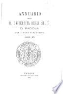 Annuario della R. Università degli studi di Padova per l'anno accademico ...