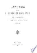 Annuario della R. Università degli studi di Padova per l'anno accademico ...