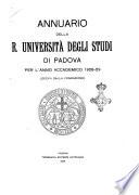 Annuario della R. Università degli studi di Padova per l'anno accademico ...