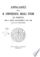 Annuario della R. Università degli studi di Padova per l'anno accademico ...