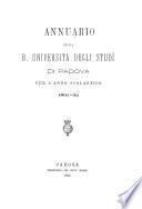 Annuario della R. Università degli studi di Padova per l'anno accademico ...