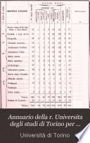 Annuario della r. Universita degli studi di Torino per l'anno accademico ..