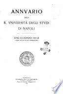 Annuario della R. Universita degli studj di Napoli