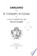 Annuario della r. Universita di Catania per l'anno accademico ...