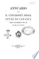 Annuario della r. Universita di Catania per l'anno accademico ...