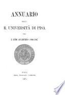 Annuario della R. Università di Pisa per l'anno accademico ...