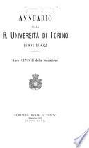 Annuario della R. Università di Torino